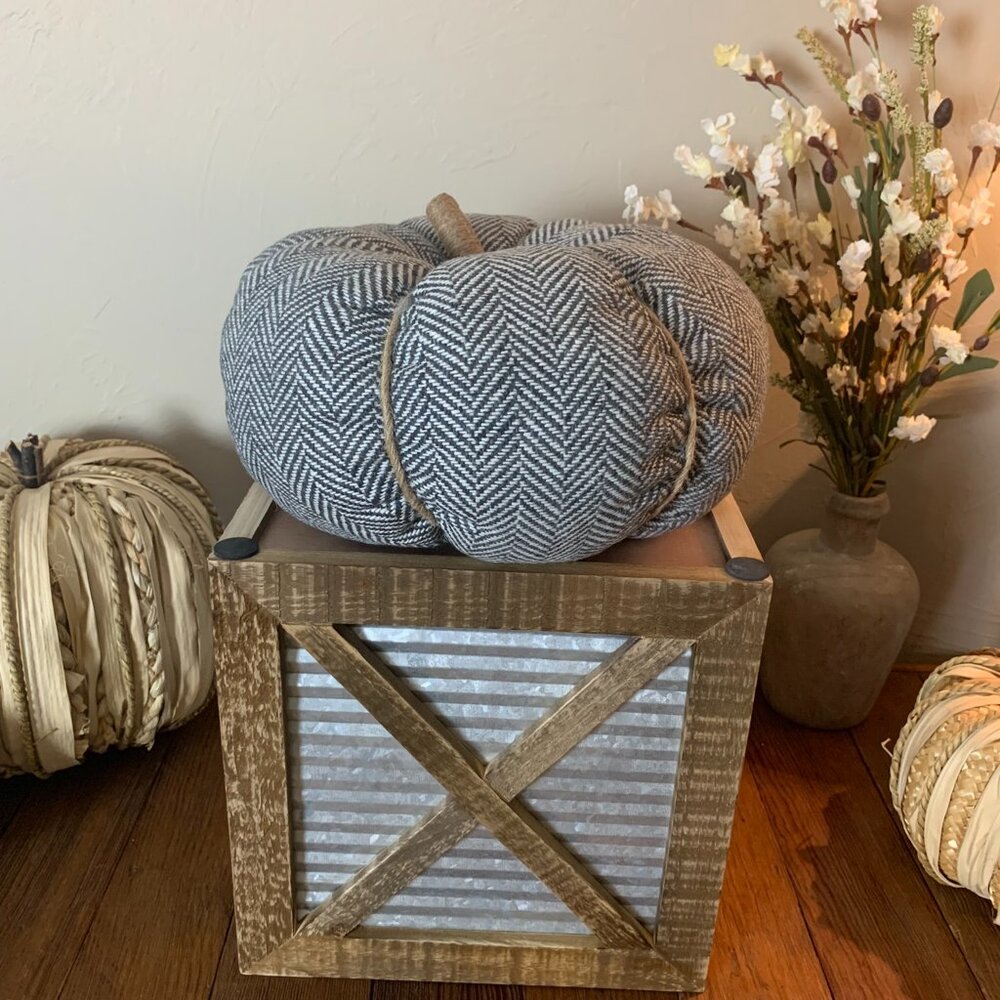 Cloth Herringbone Fall Pumpkin
